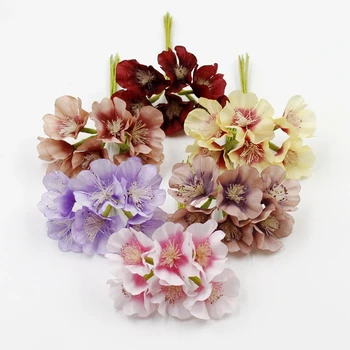 6pcs dirbtinių gėlių diržo core trimitas puokštė vestuves namų dekoro priedai 