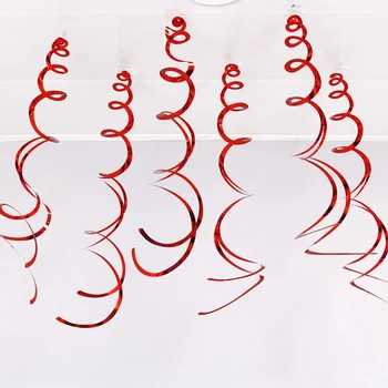 6pcs Dvigubos Spiralės pakabukas PVC Spalvotų Putojantis Spiralę, Puošyba, Vestuvės Juostelės Linksmų Kalėdų Dekoracija Namuose Šalis