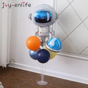 6pcs Kosmoso Šalies Astronautu balionas Raketų Folija Balionai Galaxy Temą Šalis Berniukas Vaikams Gimtadienio Dekoro Helio Globos