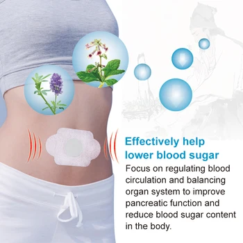 6pcs Naujas cukriniu Diabetu Pleistras sumažinti Kraujo Gliukozės Cukraus Balansas Medicinos Gipso Vaistažolių Stabilizuoja Cukraus kiekį Kraujyje Sveikatos Priežiūros K05101