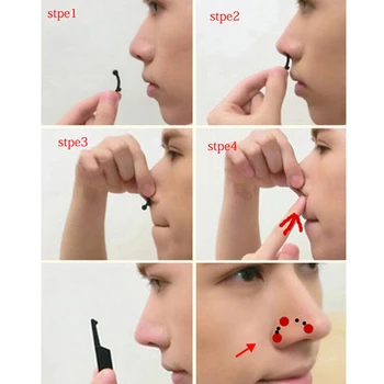 6Pcs/Set Grožio Nosies Įrašą Korektorius Masažo Įrankis Nosies Iki Kėlimo Formuojant Įrašą Clipper Shaper Tiltas Tiesinimo Jokio Skausmo 3 Dydis