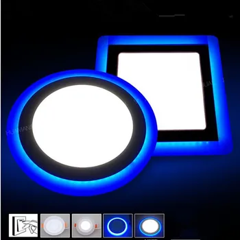 6W 9W 16W 24W led Lubų Nišoje skydelio Šviesos Painel lempa namų puošybai turas aikštėje Led Panel Downlight Mėlyna+Balta 2 spalvos