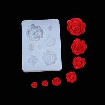 7 Dydžių Dervos Rose Flower Pendant Silikono Formos Sakai Papuošalai Priėmimo Menas Ir Amatai