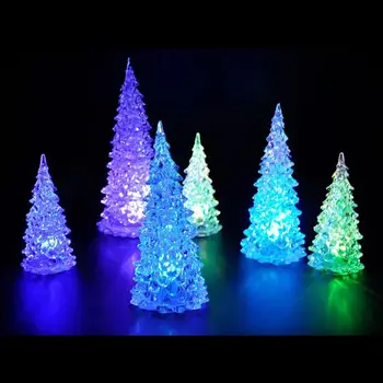 7 Spalvų Spalvingas Sapnas Linksmų LED Spalva Keičiasi Mini Kalėdų Kalėdų Medžio Namų Stalo Šalis Dekoro Žavesio Mažas Naktį Šviesos Akrilo
