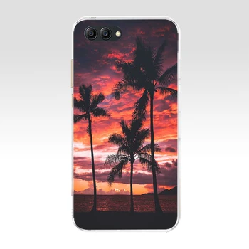 71AA vasaros Paplūdimio Scena, Saulėlydžio jūros, Palmių Minkštos TPU Case Cover For Huawei Honor 10 10 Lite 20 20 PRO Lite
