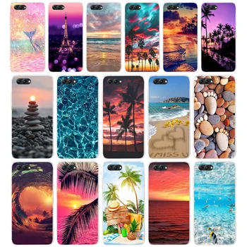 71AA vasaros Paplūdimio Scena, Saulėlydžio jūros, Palmių Minkštos TPU Case Cover For Huawei Honor 10 10 Lite 20 20 PRO Lite
