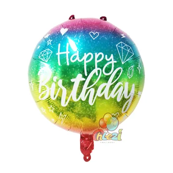 7pcs 18 colių Gimtadienio tema Folija balionai helio Apvalus balionas Suaugusiųjų Laimingas gimtadienio apdailos Vaikams baby shower globos