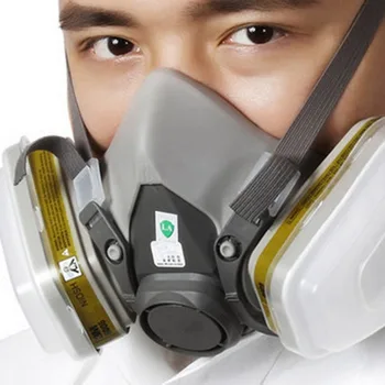 7pcs Organinių Garų Visą Veido Respiratorių dujokaukę Dažų, Pesticidų Cheminis Formaldehido Kvėpavimo takų Apsauga