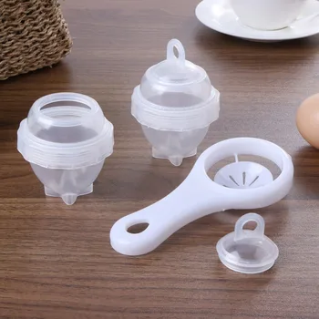 7Pcs/set Plastikinių Kiaušinių Viryklė kietai Išvirti Kiaušinių Viryklė Be Kriauklės Nešiojamų Kiaušinių Separatorius Garlaivis Kepimo Įrankiai