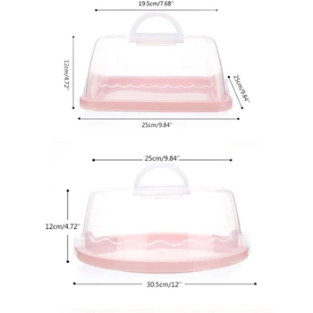 8 colių/10 colių nešiojamas plastiko apvalios torto indą desertas bako langelis tortas vežėjas serverio talpinimo dėklas virtuvės įrankiai