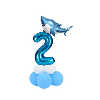 8-Sezono Ryklys balionus, Gimtadienio Gyvūnų Šalies Kūdikio Gimtadienio Ryklys Vandenyno Tema Sharknado Jubiliejus, Vaikų Gimtadienio Džiaugtis Dekoras