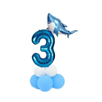 8-Sezono Ryklys balionus, Gimtadienio Gyvūnų Šalies Kūdikio Gimtadienio Ryklys Vandenyno Tema Sharknado Jubiliejus, Vaikų Gimtadienio Džiaugtis Dekoras