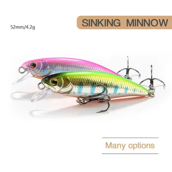 8 spalvų karpių žvejybos reikmenys Japonų dėmesys nukrypo į Minow dirbtinis sunku žvejybos masalas, jaukas, 4.5 g/5.2 cm nepastovi žmogus lydekas