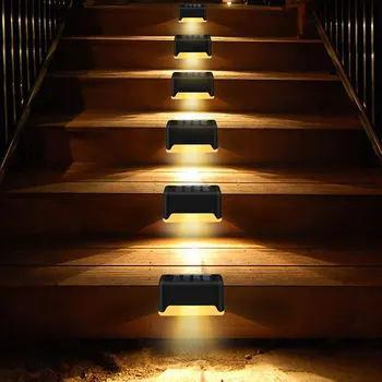 8 VNT LED Saulės Žibintas Kelias Laiptų, Lauko Žibintai, atsparus Vandeniui Sienų apšvietimo Sodo Kraštovaizdžio Žingsnis Denio Apšvietimas Balkonas, Tvoros, Saulės Šviesos