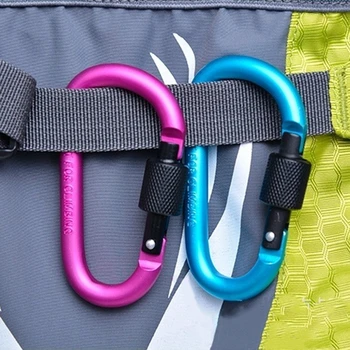8cm Aliuminio Lydinio Pavasario Karabinai D-Žiedas Key Chain Įrašą Multi-color Kempingas paketų prižiūrėtojų raktinę Snap Kablys Lauko Travel Kit Quickdraws