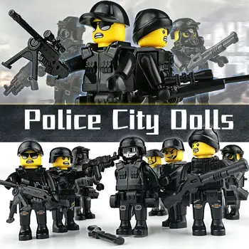 8pcs/set Kariuomenės Specialiųjų Pajėgų Kariai Plytų Duomenys Ginklai, Ginklų Suderinama Legoings Ginkluotųjų SWAT Blokai Vaikams, Žaislai