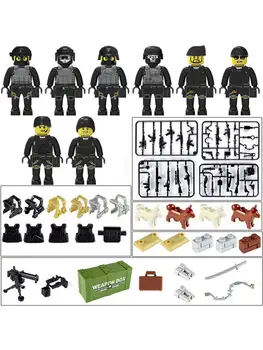 8pcs/set Kariuomenės Specialiųjų Pajėgų Kariai Plytų Duomenys Ginklai, Ginklų Suderinama Legoings Ginkluotųjų SWAT Blokai Vaikams, Žaislai