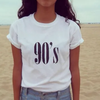 90 s Raidės Moterų marškinėliai Atsitiktinis Juokinga tshirts Atsitiktinis Tee Viršuje Hipster Tumblr Moterų Marškinėliai Harajuku T-Shirts Moteris Drabužiai
