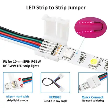 95pcs 5050 4 Smeigtukai RGB LED juosta Jungtis plug power Splitter Kabelis 4pin adata female Jungtis vielos RGB Led Šviesos Juostelės