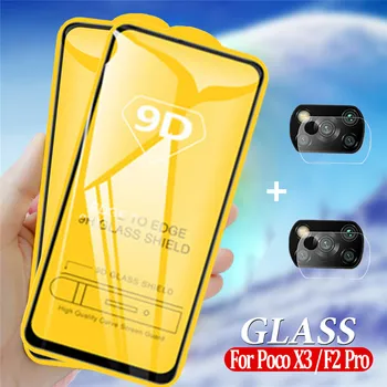 9D Apsauginis Stiklas Poco X3 Pro Stiklo Xiaomi Poco-X3 NFC Screen Protector Kino Pocophone F2 Pro išmaniųjų telefonų Apsaugos Pelicula Mažai Poco X3 M3 стекло
