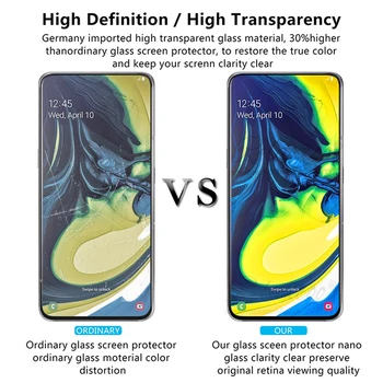 9D apsauginis stiklas Samsung Galaxy A80 80 Screen Protector Visiškai Padengti Grūdinto Stiklo galaxy a80 a805f apsauginės Plėvelės