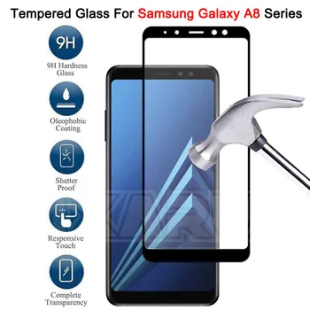 9D Grūdintas Stiklas Ant Samsung Galaxy A6 A8 J4 J6 Plius 2018 Screen Protector, A5 A7 A9 J2 J8 2018 Apsauginės Stiklo Plėvelės