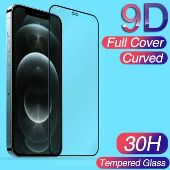 9D Visiškai Padengti Grūdinto Stiklo iPhone 12 11 PRO Max Screen Protector, iPhone XR X 7 8 Plus XS Max Apsauginės Stiklo Plėvelės