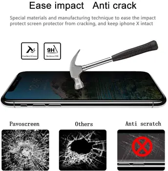 9H Grūdintas Stiklas Case For iPhone 5 6 6S 7 8 PLUS X XR XS Max Privatumo Ekranas Apsaugoti 