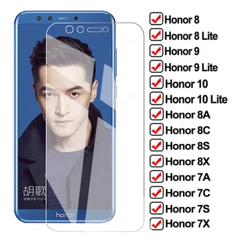 9H Grūdintas Stiklas Huawei honor 8 9 10 Lite Pilnas draudimas Screen Protector Dėl Garbės 7A 7C 7S 7X 8X 8A 8C 8S Apsauginės Plėvelės Atveju