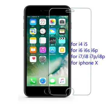 9H Grūdintas Stiklas Screen Protector, stiklo iPhone 7 8 7Plus 4 4S 5 5S 5C 5SE 6 6 S Plius Telefoną stiklo Apsauginė Plėvelė iphoneX