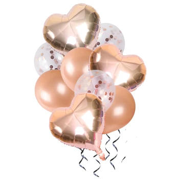 9pc Širdies Aliuminio folija balionas Konfeti lateksiniai balionai su Gimtadieniu Šalis Tiekia vestuvių scena apdailos Baby Shower žaislai