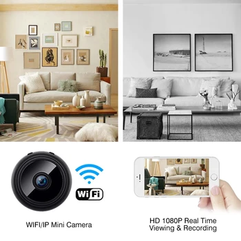 A9 Mini Kamera 1080P HD IP vaizdo Kamera Naktinio Diktofonas Belaidžio Saugumo Vaizdo Stebėjimo Kamera, Mini Kameros wifi kamera