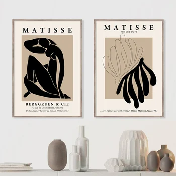 Abstrakti Henri Matisse Plakatai Nuogas Sienos Meno Feminizmo Gėlių Smėlio Derliaus Drobė, Tapyba Spausdinti Nuotraukų Kambarį Namų Dekoro