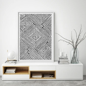 Abstrakti Minimalistinio Meno Plakatas Spaudinių Geometrinis Sienos Meno Tapybos Drobės Juoda ir Balta Siena Nuotrauką Kambarį Namų Dekoro