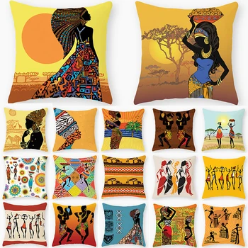 Afrikos Stilius Modelio Sofa Dekoratyvinė Pagalvėlė Padengti Pagalvės Užvalkalas Poliesterio, 45*45 Mesti Pagalvę Namų Dekoro Pillowcover 40891