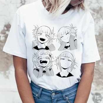 Ahegao Animacinių filmų Marškinėliai Moterims Harajuku Boku No Herojus akademinės bendruomenės Anime T-shirt Senpai Juokinga Marškinėlius Hentai Himiko Toga Viršuje Tees Moteris