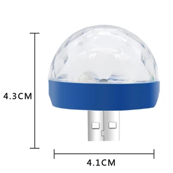 Aimkeeg RGB Mini USB LED Šalies Žibintai Nešiojamų Garso Valdymo Magic Ball 3W Mini Spalvinga DJ Magic Disco Scenos Šviesos Mobiliųjų