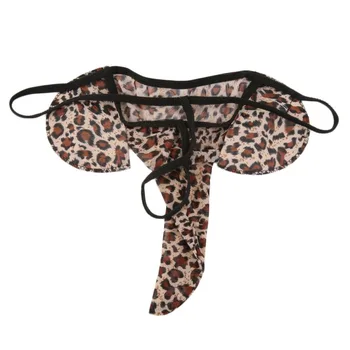 Akių Mens G-String Thong Dramblys Thong Apatiniai, moteriškas apatinis Trikotažas, Seksualus Leopard 