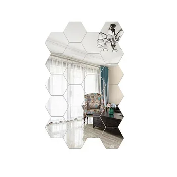 Akrilo šešiakampis veidrodis trijų matmenų sienų lipdukai gyvenamasis kambarys miegamasis vonios kambarys fone, sienos, namo apdailos veidrodis