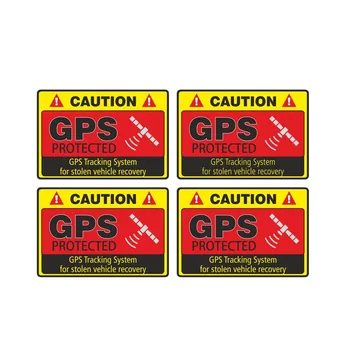 Aliauto 4 X Įspėjimo Automobilių Lipdukas Atsargiai GPS Sekimo Sistema Apsaugota Priedai PVC Lipdukas, Bmw, Opel, Suzuki, 7cm*5cm