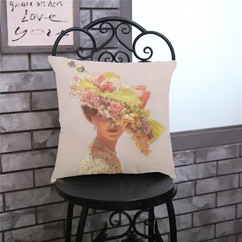 Aliejaus tapybai graži moteris spausdinti Pagalvėlė Padengti Dekoratyvinių Užvalkalas Kėdė saugus Automobilis Pagalvę Padengti Gyvenimo Namų Tekstilės BZ-164