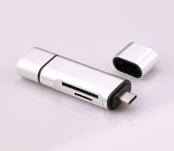 Aliuminio Lydinys Visi 1 USB C Tipo Kortelių Skaitytuvas SD TF 