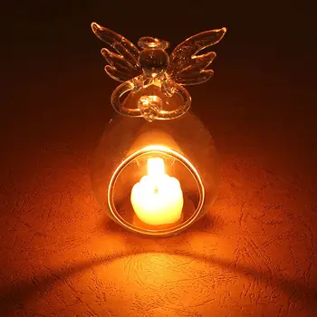 Angel Stiklo, Žvakių Laikiklis Kabinti TeaLight Žvakidė Vestuves Vakarienės Stalo Dekoras Naujas Romantiškas