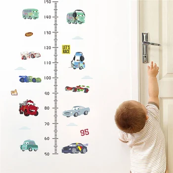 Animacinių Filmų Automobilio Augimo Diagramos Aukštis Priemonė Sienų Lipdukai Vaikų Kambario Dekoracija 