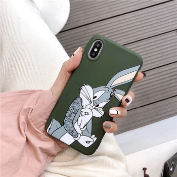 Animacinių filmų Bugs Bunny TweetyBird Daffy Antis Looney Tunes Atveju iPhone 12 11 11pro max xs max xr 7 8 plius Minkštos medžiagos Padengti Rubisafe