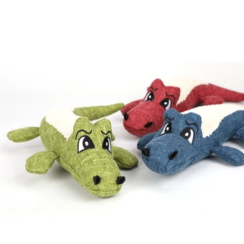 Animacinių Filmų Krokodilas Lino Šuns Žaislas Bite Atsparumas Minkštas Pliušinis Augintinio Dantų Valymas Kramtyti Žaislas Interaktyvus Šuniukas Katės Girgždėti Garso Žaislai