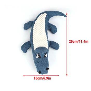 Animacinių Filmų Krokodilas Lino Šuns Žaislas Bite Atsparumas Minkštas Pliušinis Augintinio Dantų Valymas Kramtyti Žaislas Interaktyvus Šuniukas Katės Girgždėti Garso Žaislai