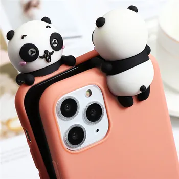 Animacinių filmų Panda Bear Atveju iPhone XR 12 11 Pro XS Max X SE 2020 Silikono Matinis Dangtelis, Skirtas 