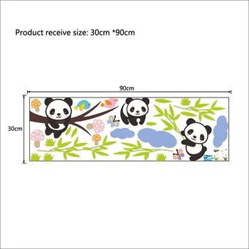 Animacinių filmų Panda gyvenimo gyvūnų Sienų Lipdukai vaikams kūdikių kambariai darželio apdailos jam prilygintą išsilavinimą Meno, Lipdukai namų dekoro mielas lipdukas
