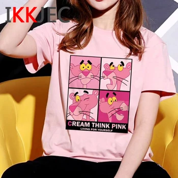 Animacinių filmų Pink Panther Harajuku Marškinėliai Moterims Ullzang Mielas Anime T-shirt Kawaii Grafinis Juokinga Marškinėlius Vasaros Mados Viršų Tee Moteris